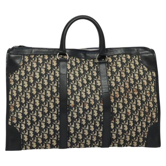 DIOR Trotter Canvas Boston Bag Navy Silver - Picture 2 of 12